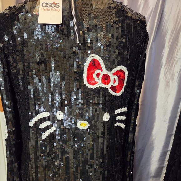 HELLO KITTY Fabulous Black Sequin Dress Large size NWT - Picture 2 of 4